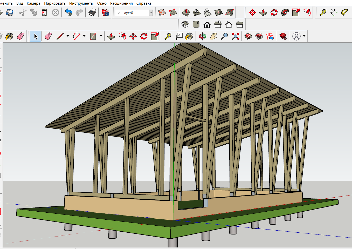 Проект каркасного дома sketchup