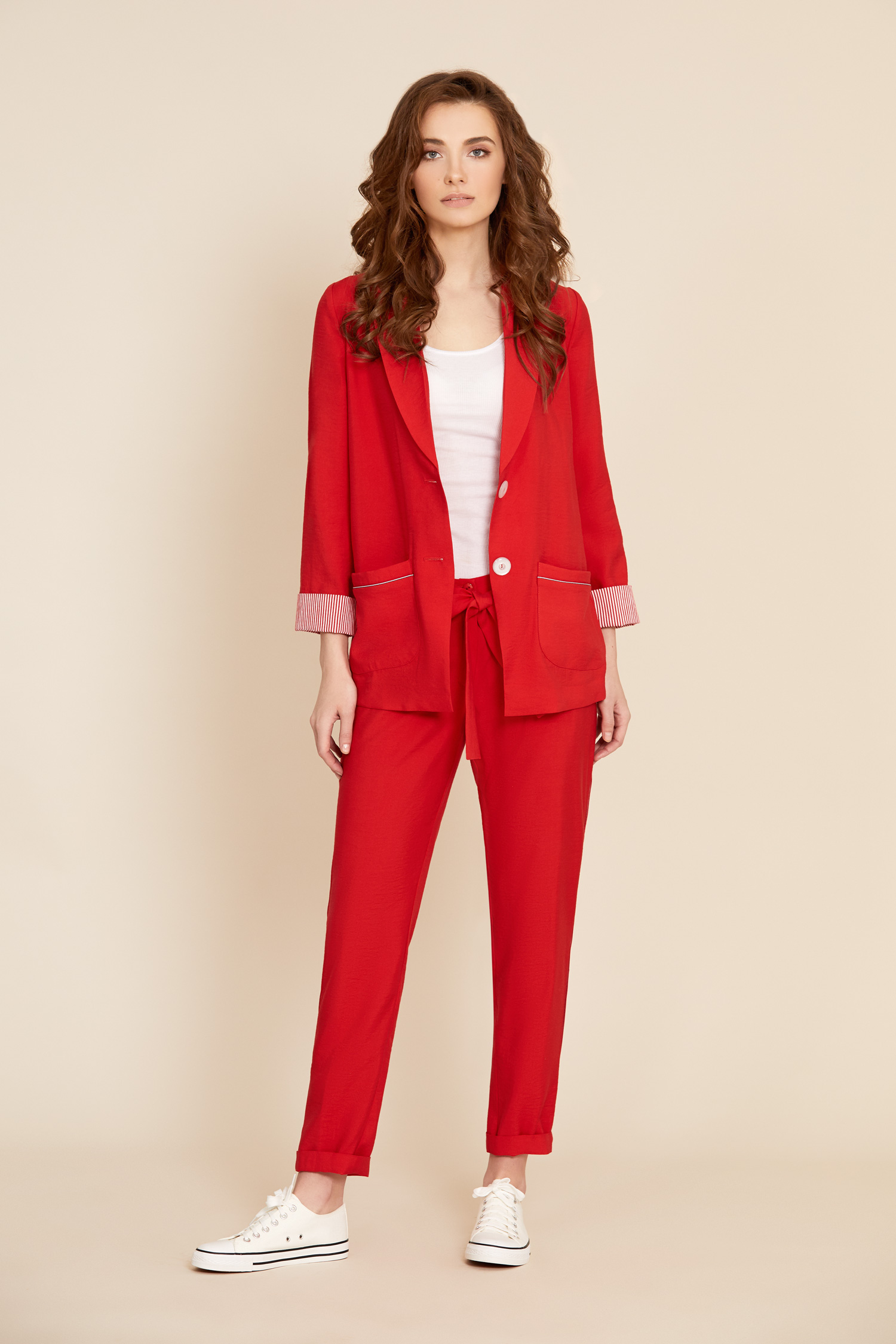 Купить Брючный Костюм Красного Цвета