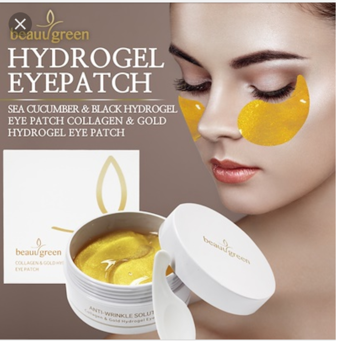 Патчи для глаз бьюти. Collagen & Gold Hydrogel Eye Patch. BEAUUGREEN гидрогелевые патчи с золотом и коллагеном. [BEAUUGREEN] Collagen Gold Hydrogel Eye Patch, 60 шт.. Патчи Бьюти Грин.