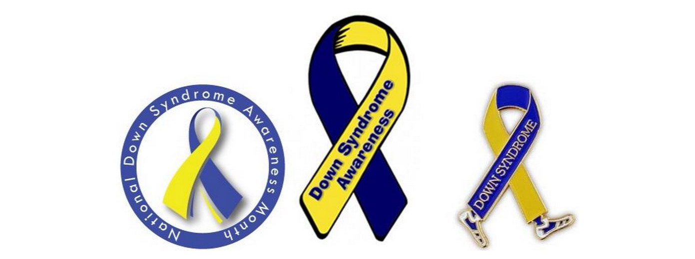 Общество даунов. Жёлто-голубая лента символ синдрома Дауна. Символ больных синдромом Дауна.