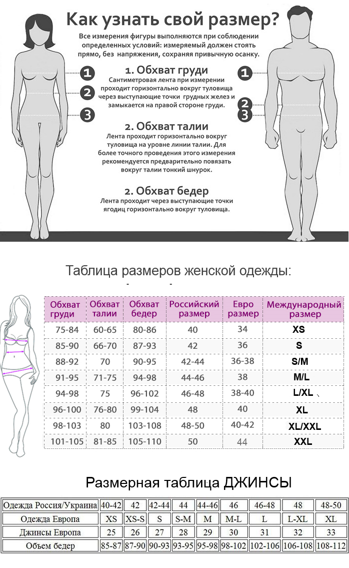 Как измерить размер одежды для женщин