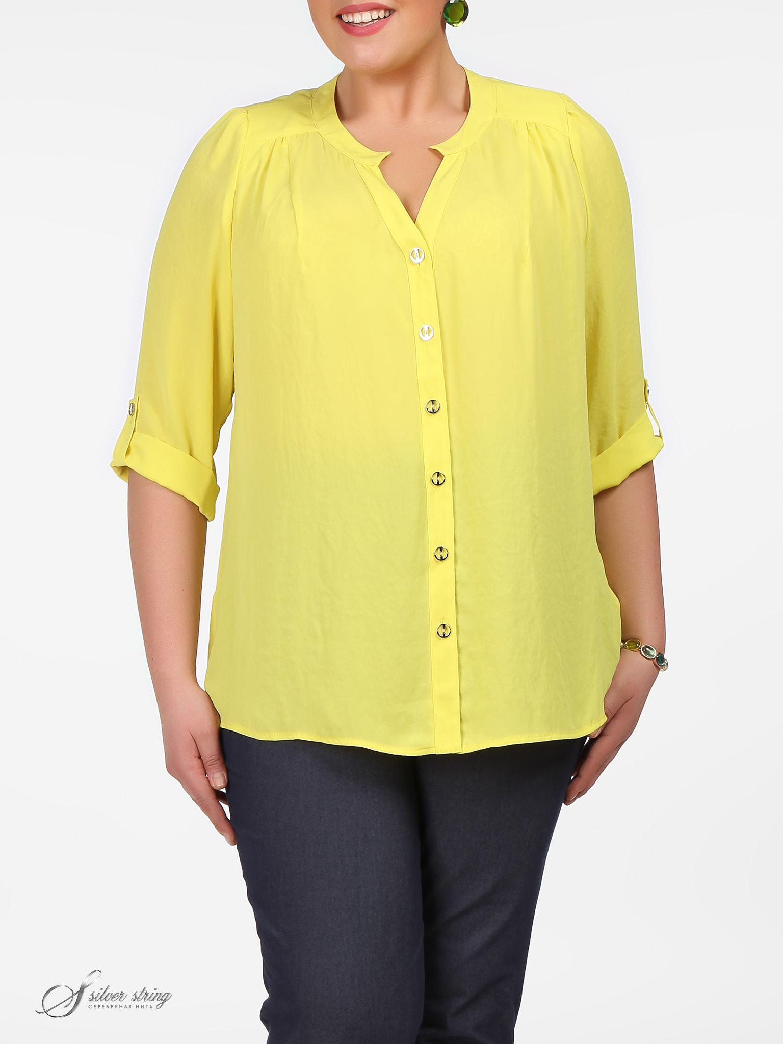 Желтые блузки для полных женщин